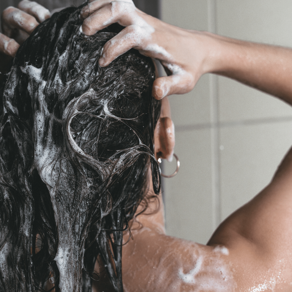 washing hair