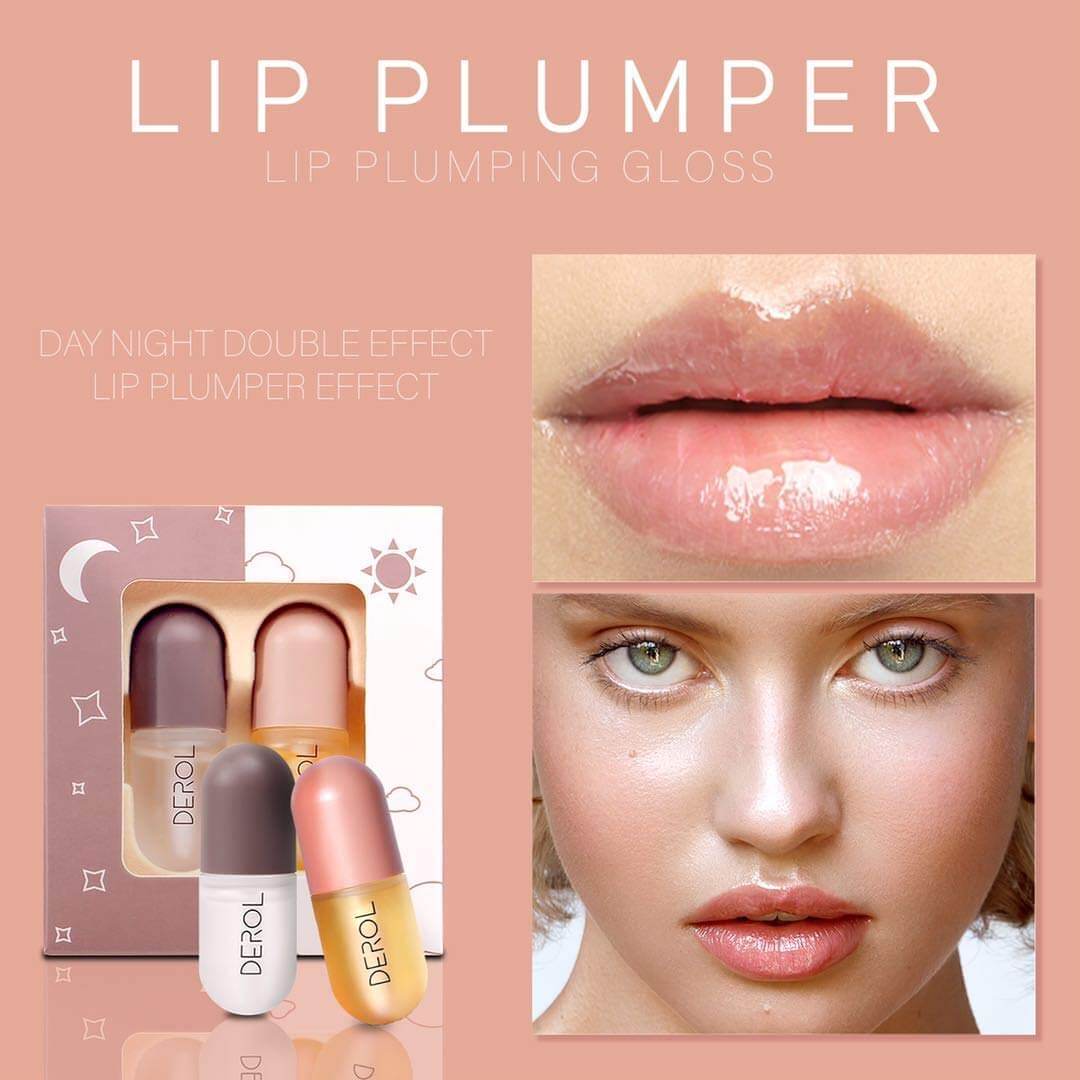 DEROL Lip Plumper by Vafee, Natural Lip Plumper and Lip Care Serum