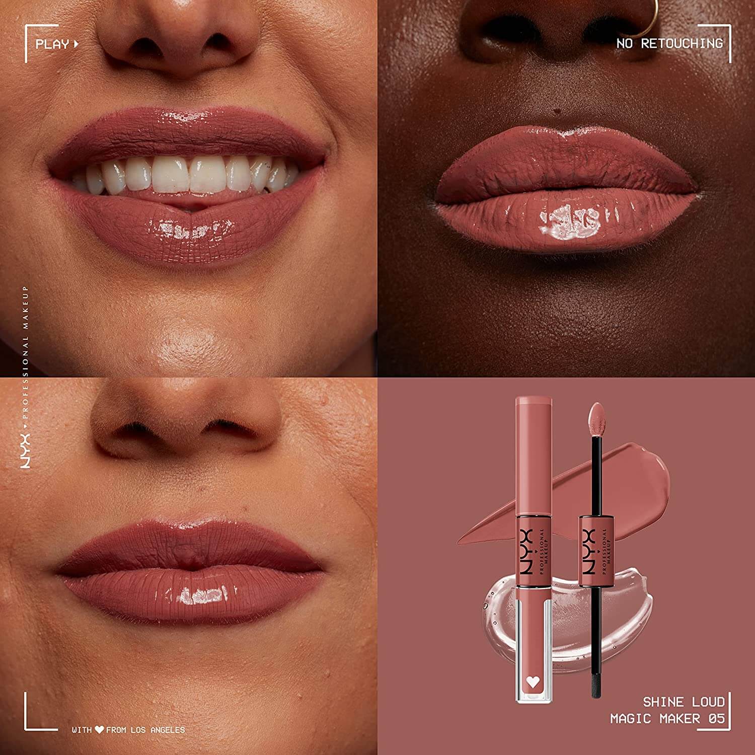 NYX PROFESSIONAL MAKEUP Shine Loud, Long-Lasting Liquid Lipstick with Clear Lip Gloss 
