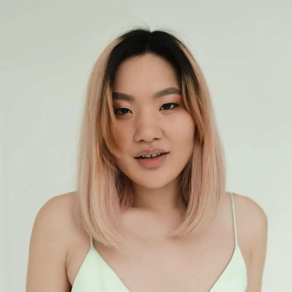 Woman looking confident and beautiful with her Korean concealer