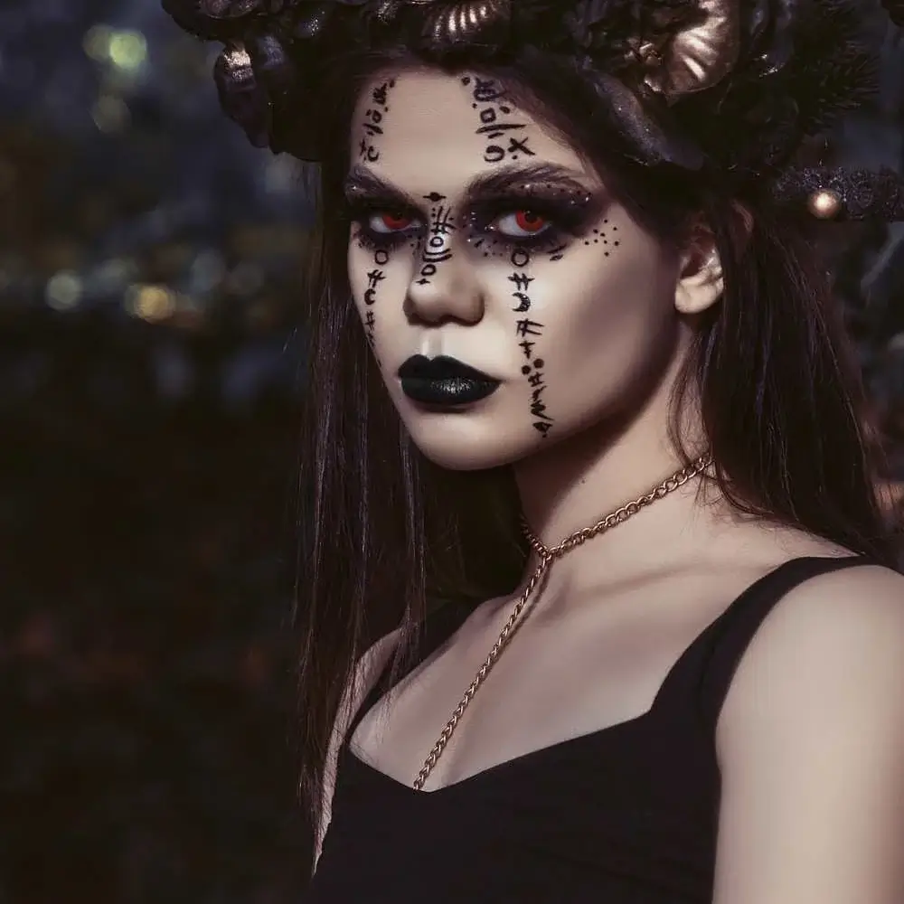 Close-up of a woman wearing the best black liquid lipstick 