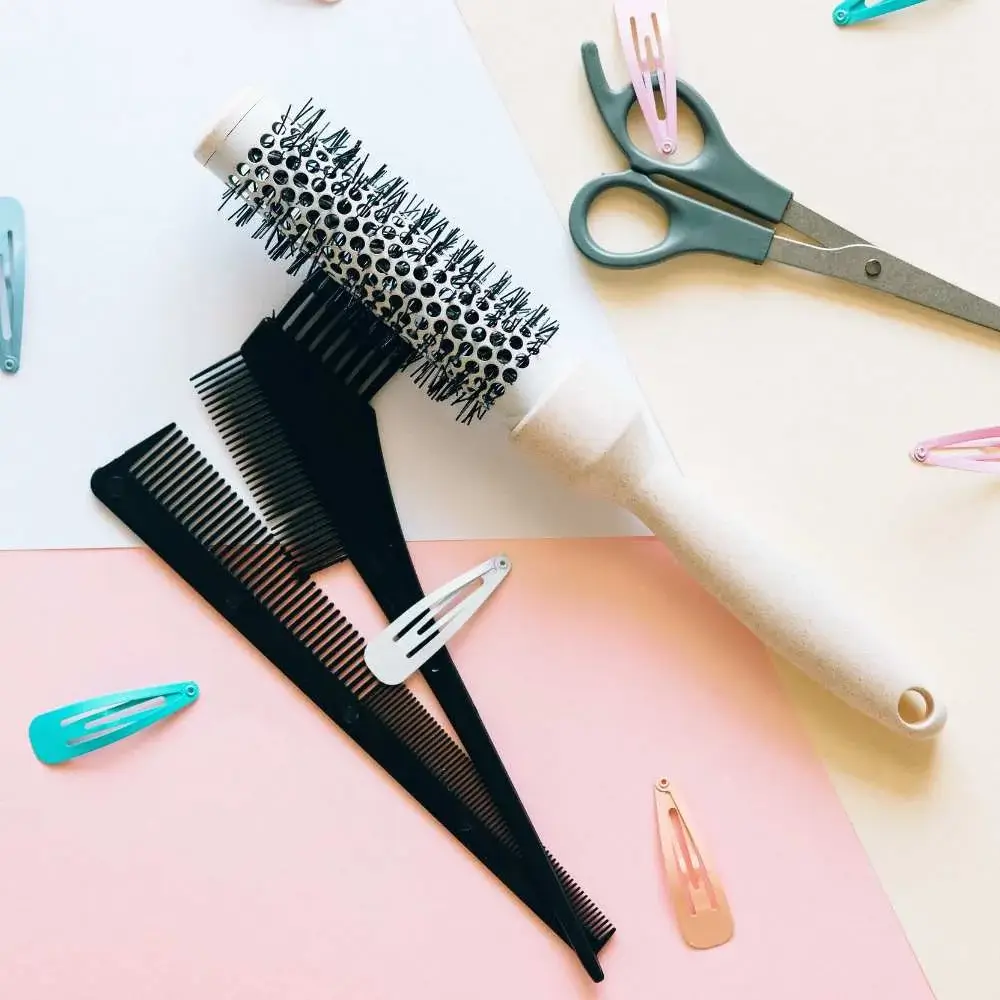 Close-up shot of the top-rated curling brush for fine hair