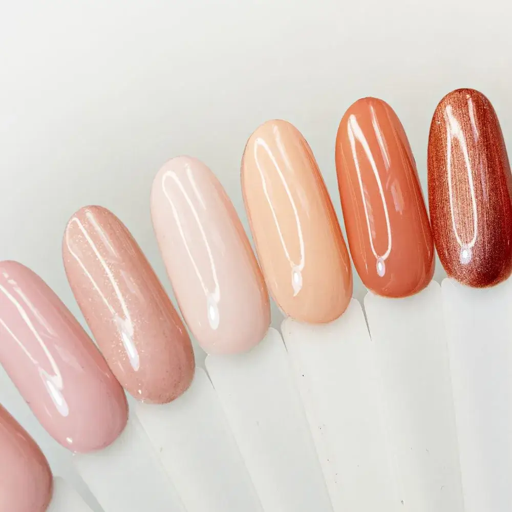 Different shades of nude nail polish