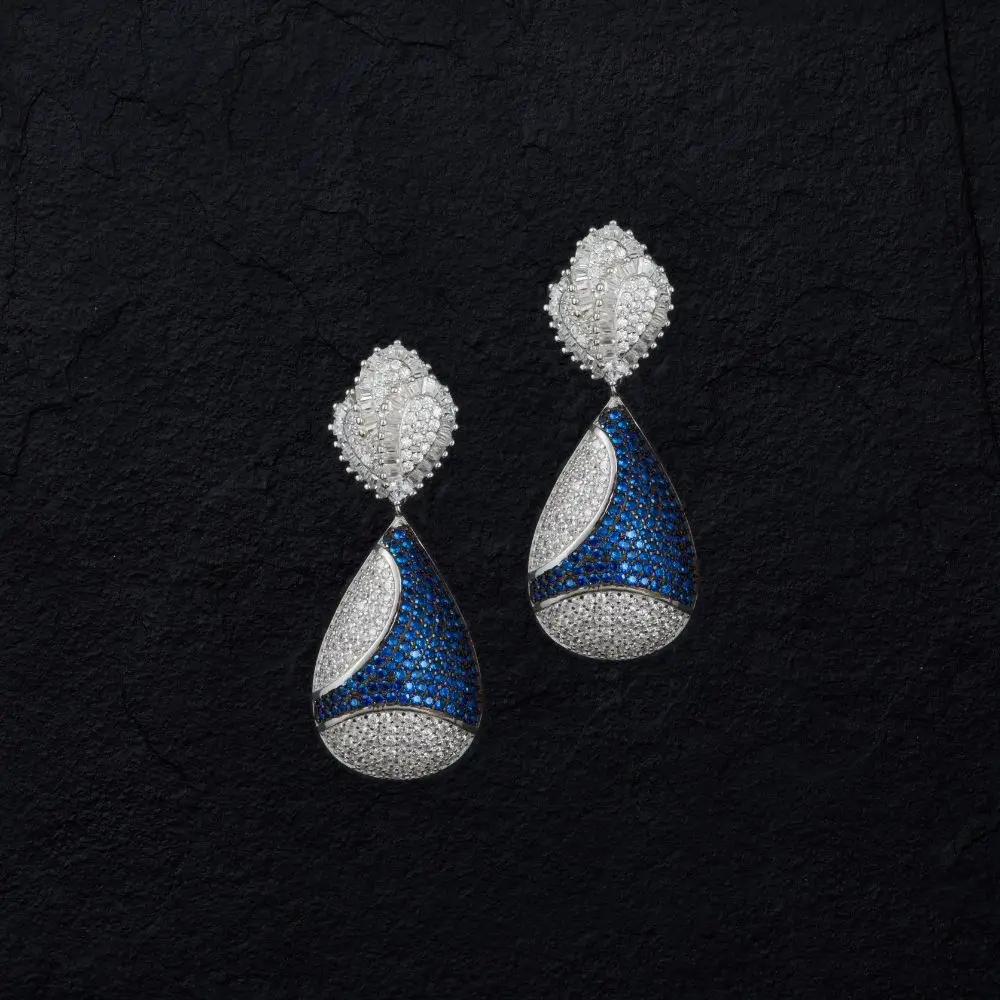 Right Salt and Pepper Diamond Earrings