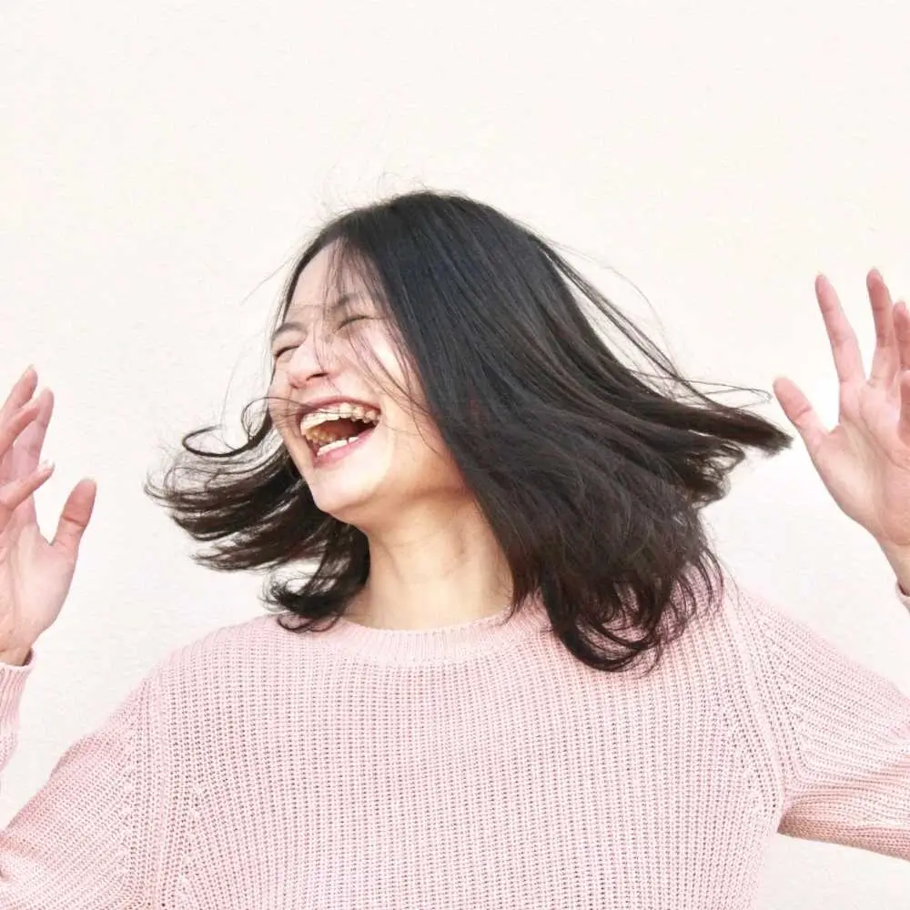 asian woman with healthy hair