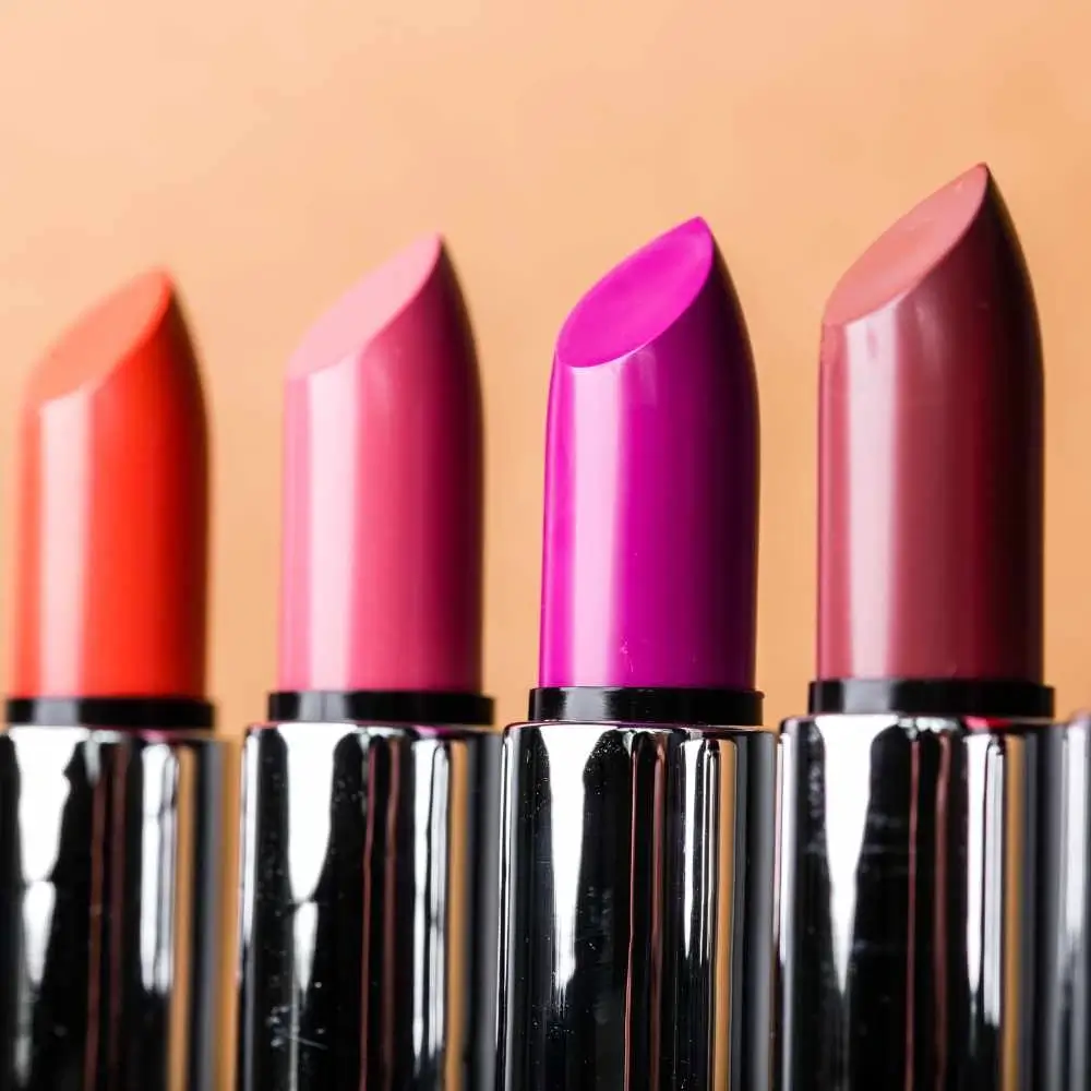 four lipstick with colors