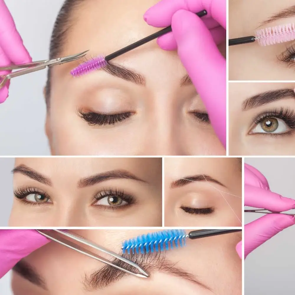 step by step procedure of trimming eyebrows