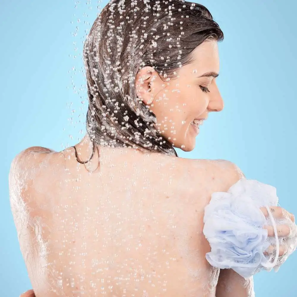 washing the body and using a soft cloth