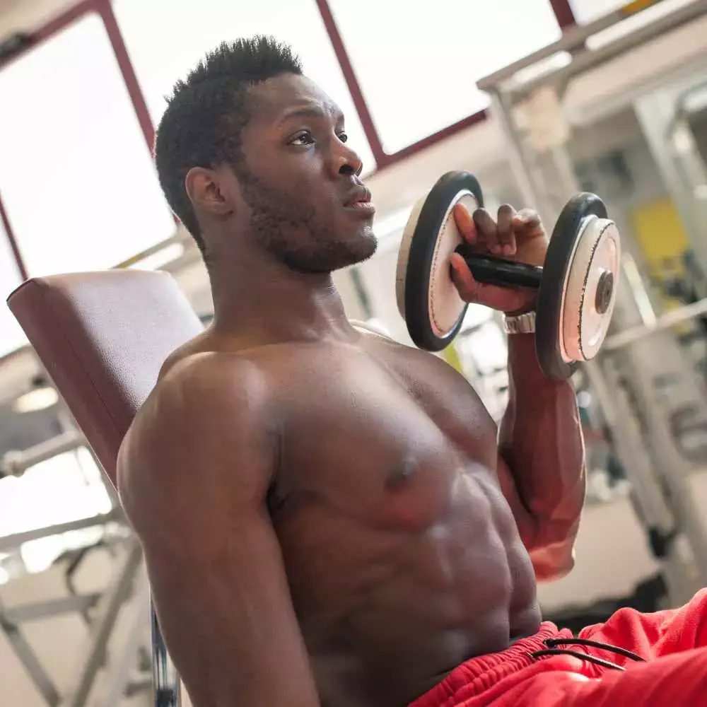 man working out in the gym