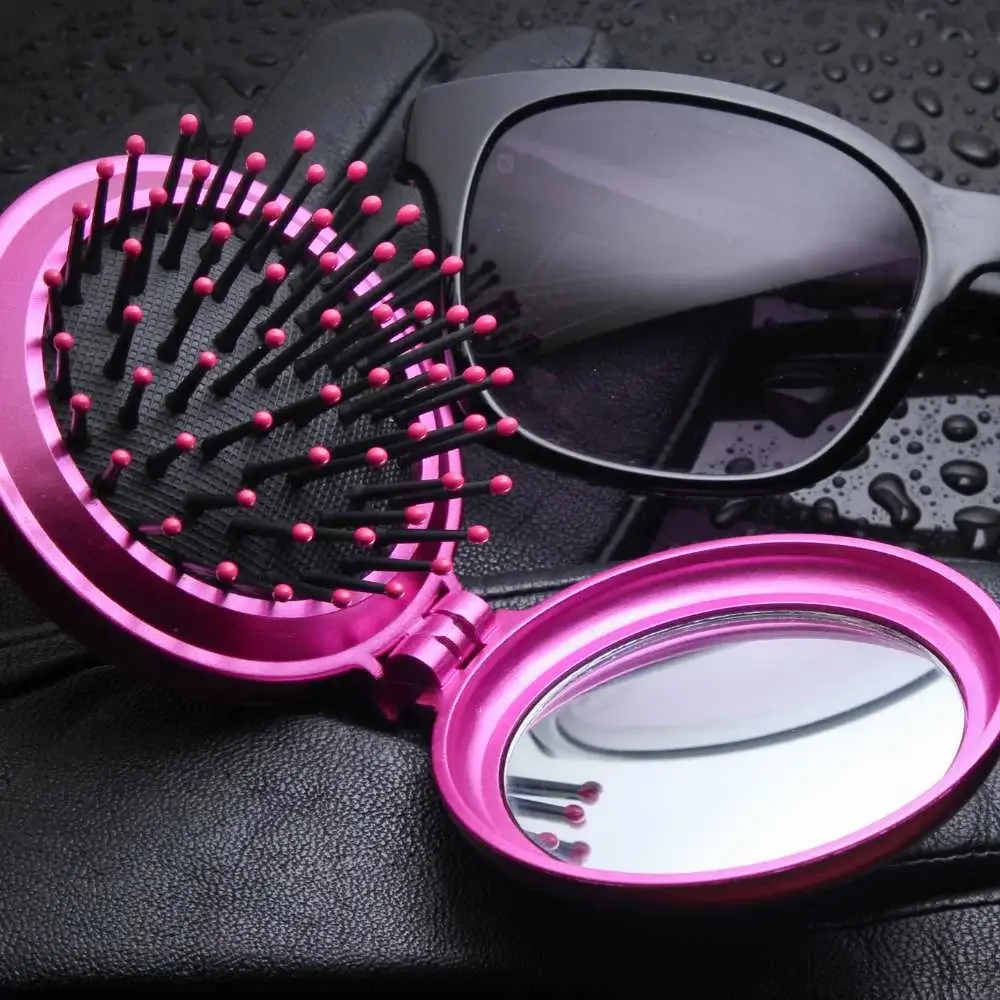 Compact travel hair brush for on-the-go styling
