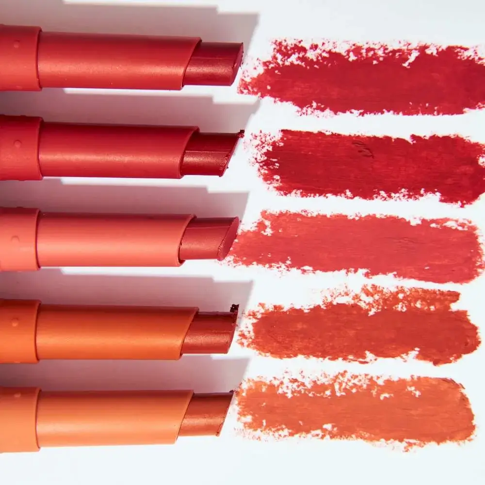 A collection of matte lipsticks in various hues
