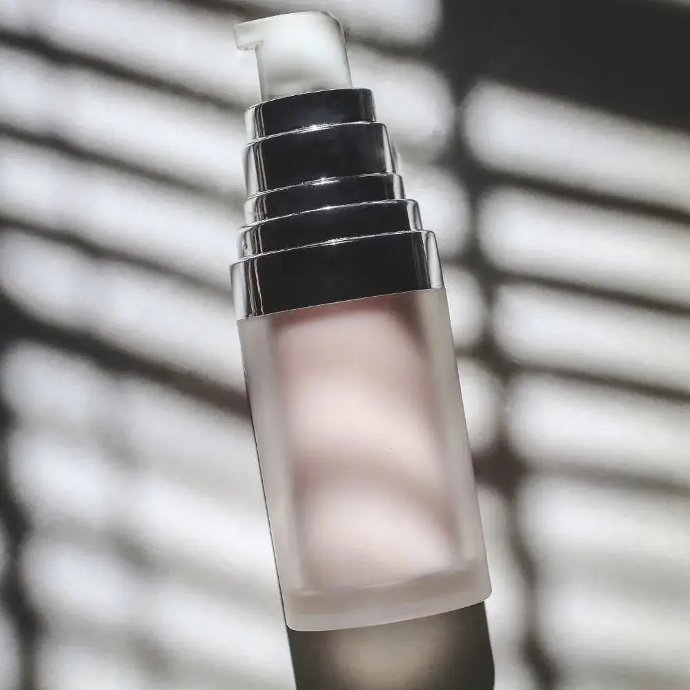 Close-up image of top-rated makeup moisturizer in sleek packaging