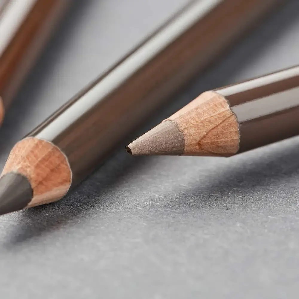 Detail of a waterproof eyebrow pencil tip