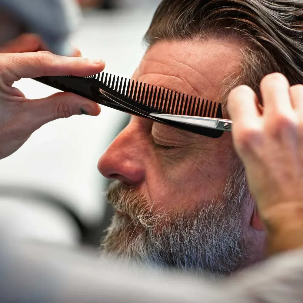 Precision grooming with a male eyebrow trimmer