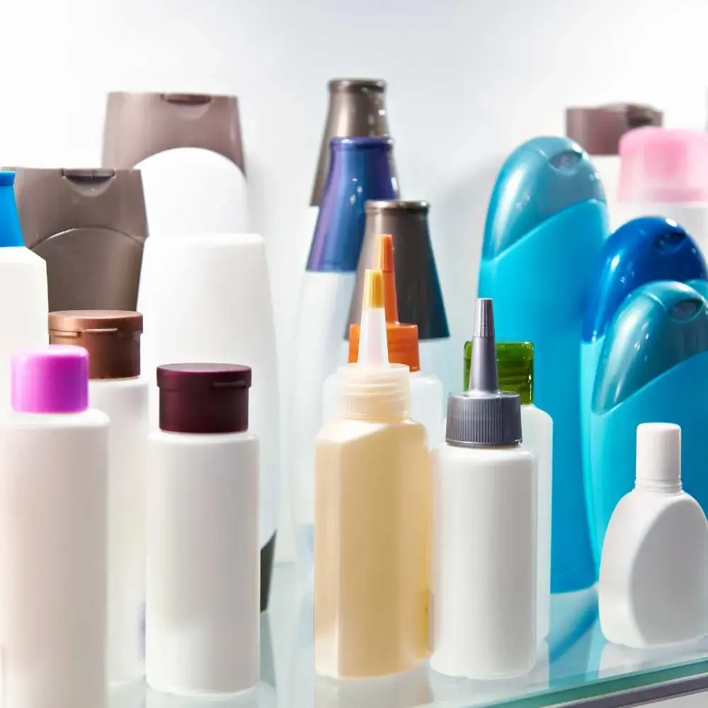 Close-up of a range of dreadlock-friendly shampoos