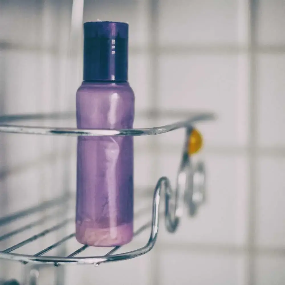 Bottle of purple shampoo for toning hair