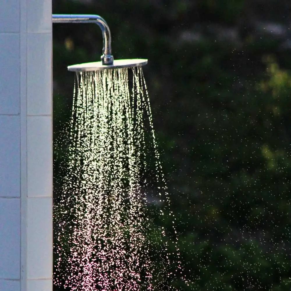 Water-saving showerhead installed