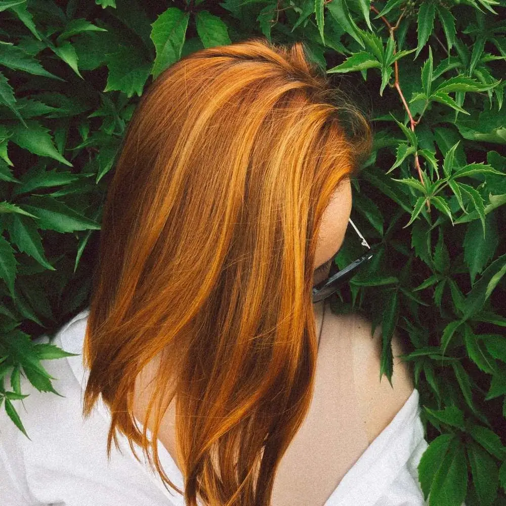 Close-up of silky, vibrant hair after conditioner treatment