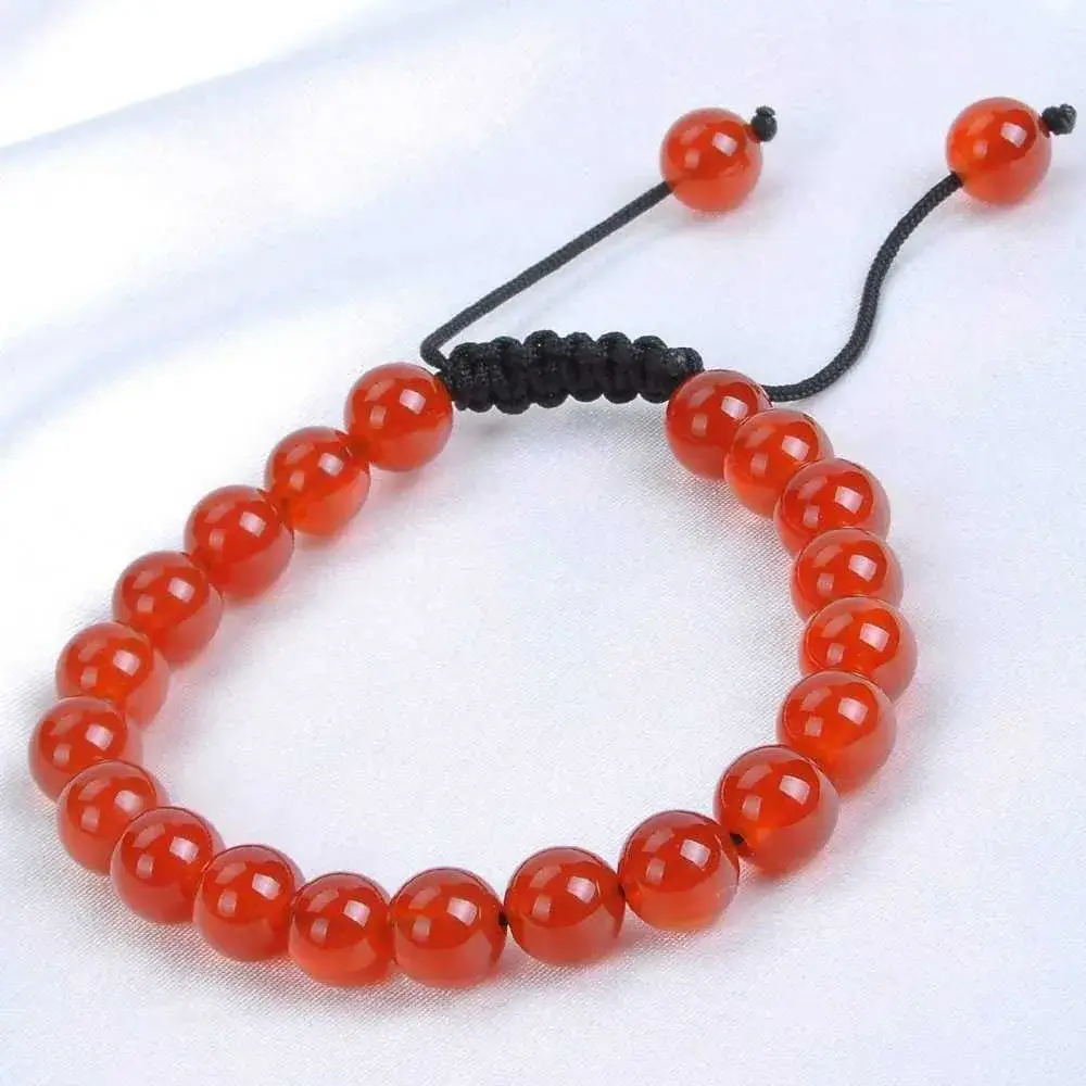 carnelian crystal bracelet on a white background