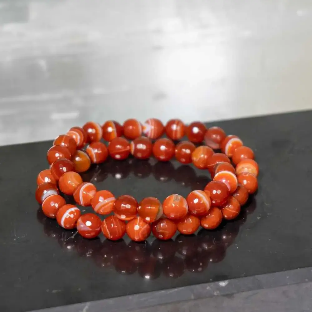 carnelian crystal double-wrap bracelet