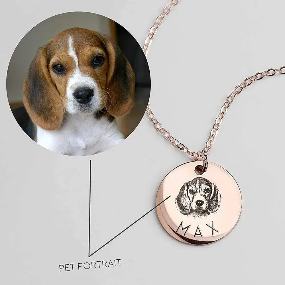 dog portrait and a portrait necklace
