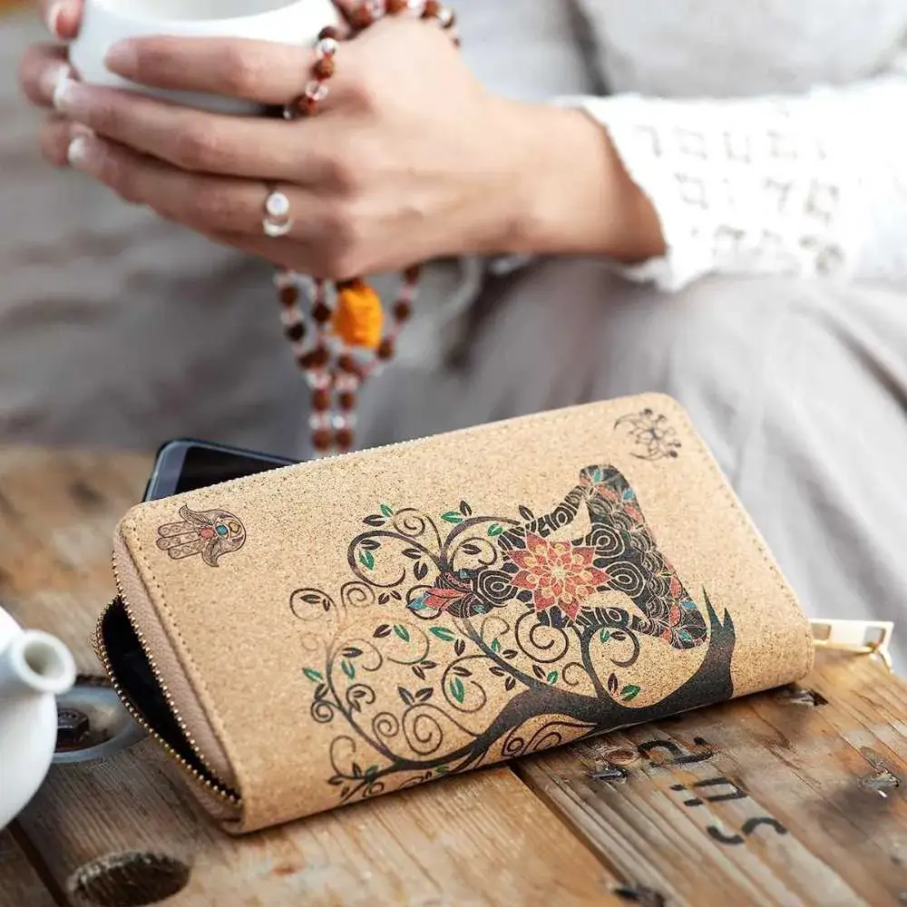 cork wallet for women on a table