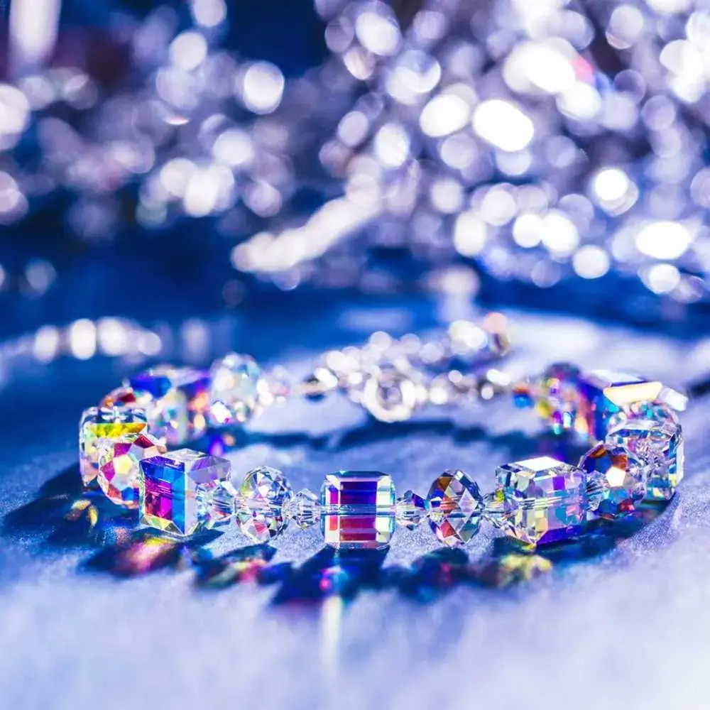 sterling silver crystals bracelet