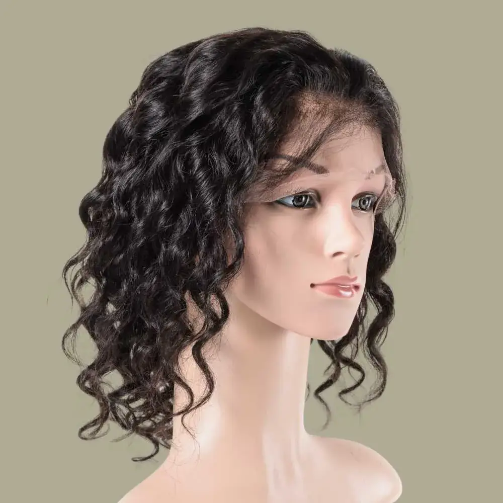 curly black human hair wig