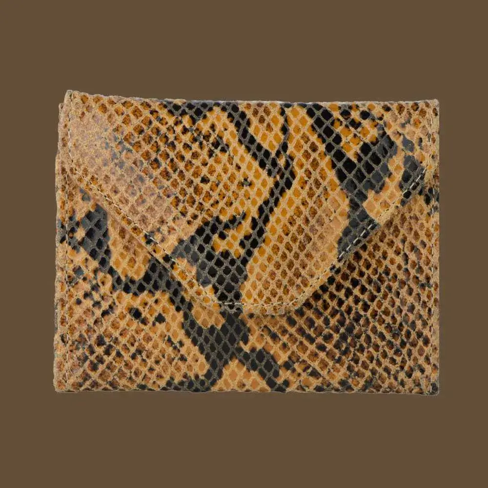brown snake skin wallet