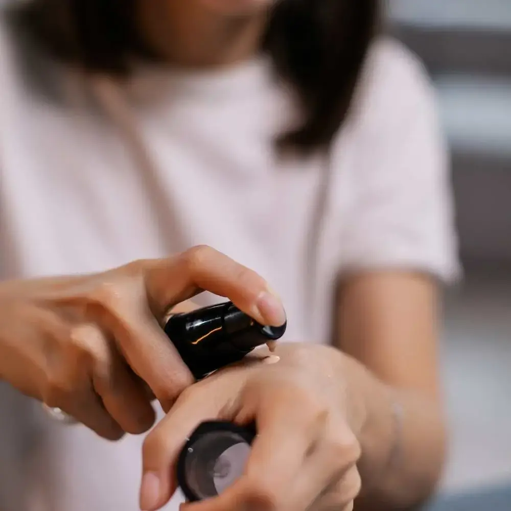 Bottle of hypoallergenic foundation