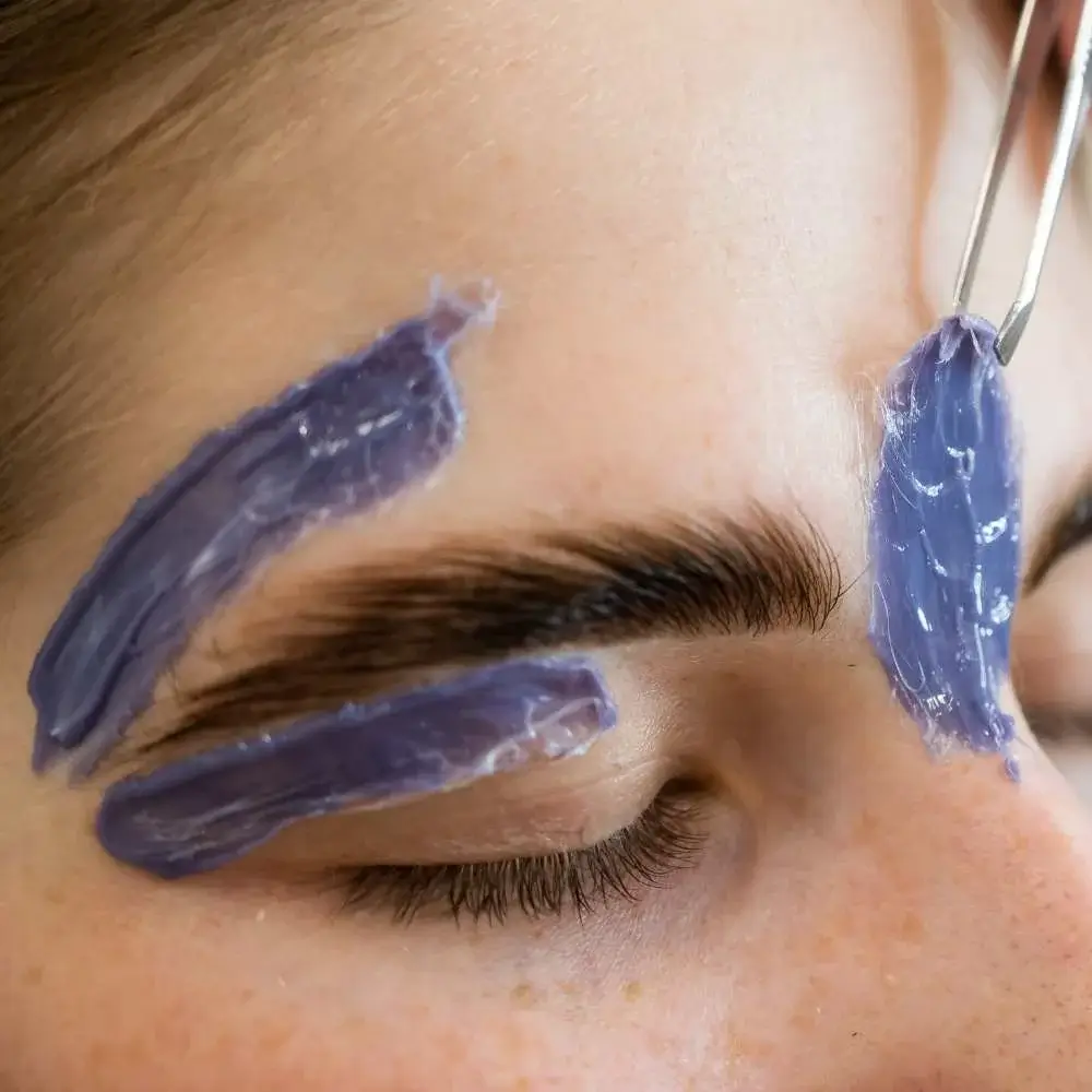 Close-up image of an eyebrow wax kit suitable for home use