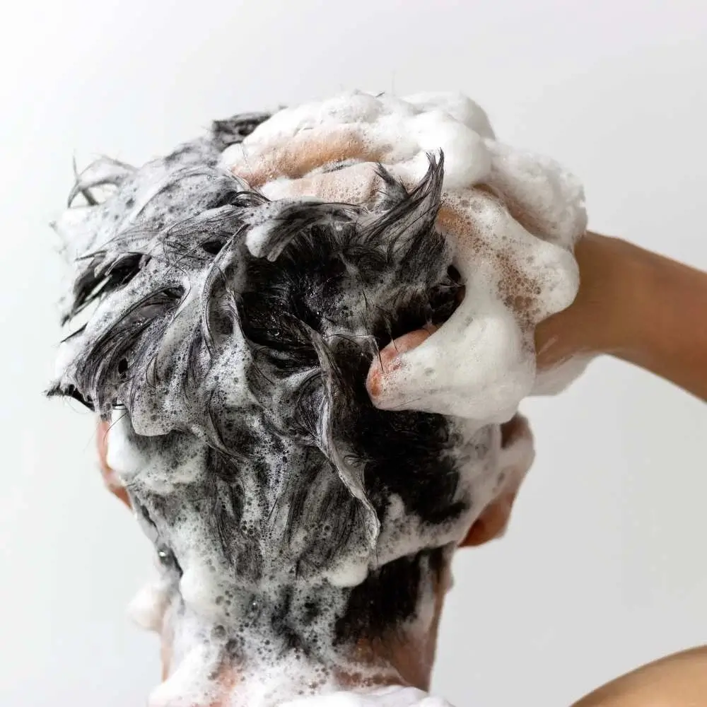 Image showing the lather of a highly recommended men's dandruff shampoo