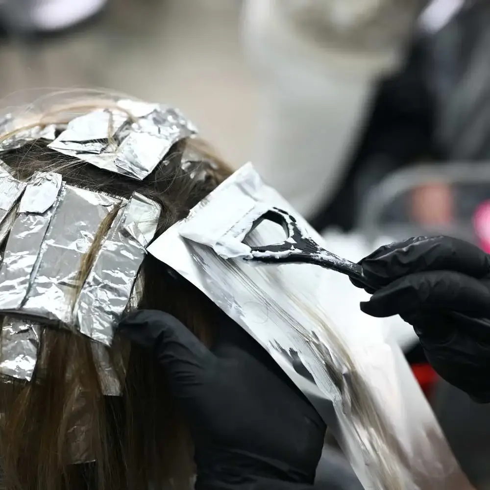 Close-up of bleached hair