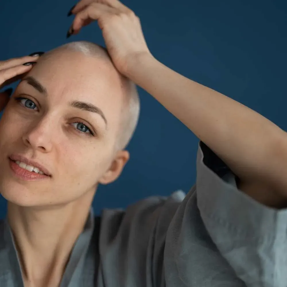 Healthy, shiny bald head