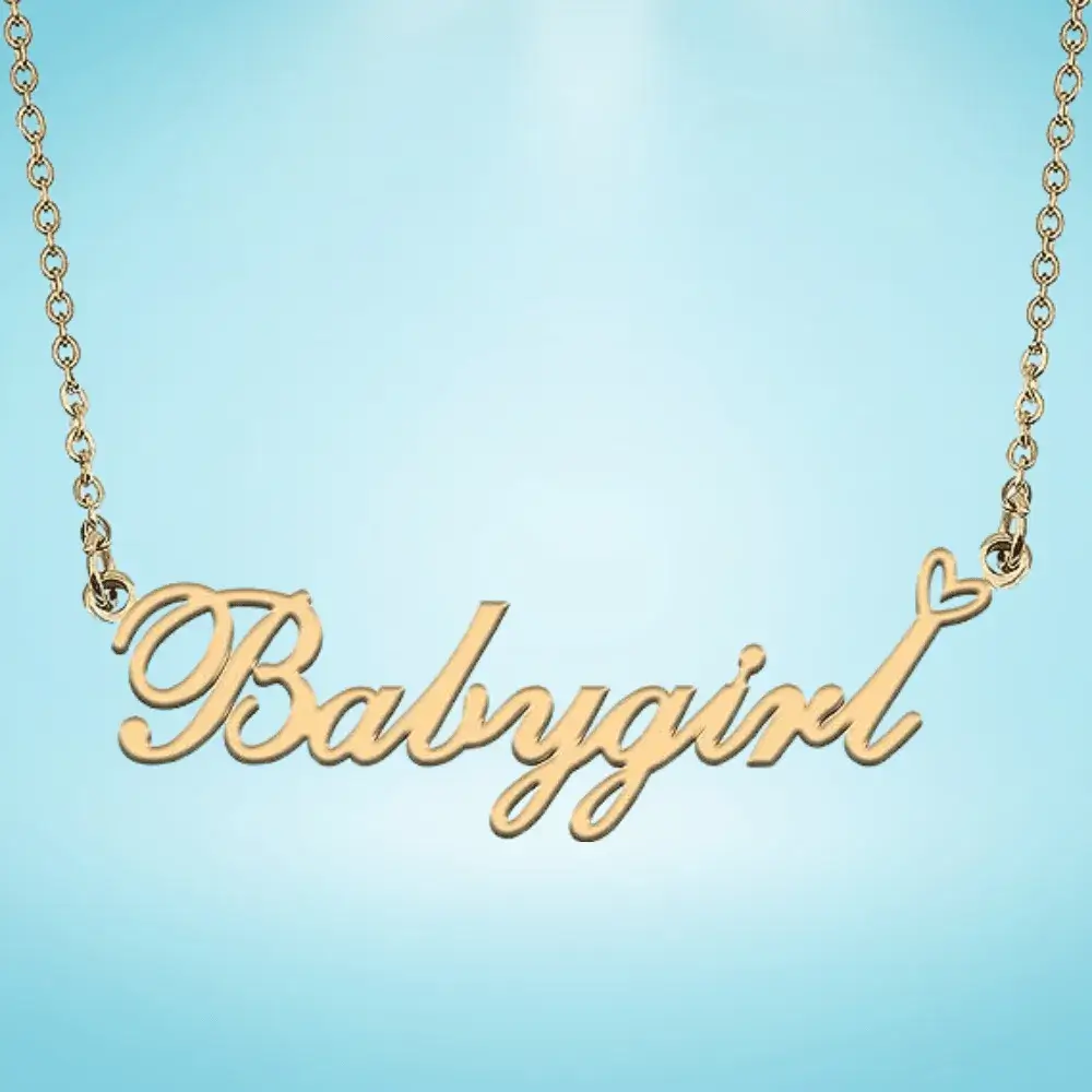 babygirl necklace gold chain and pendant
