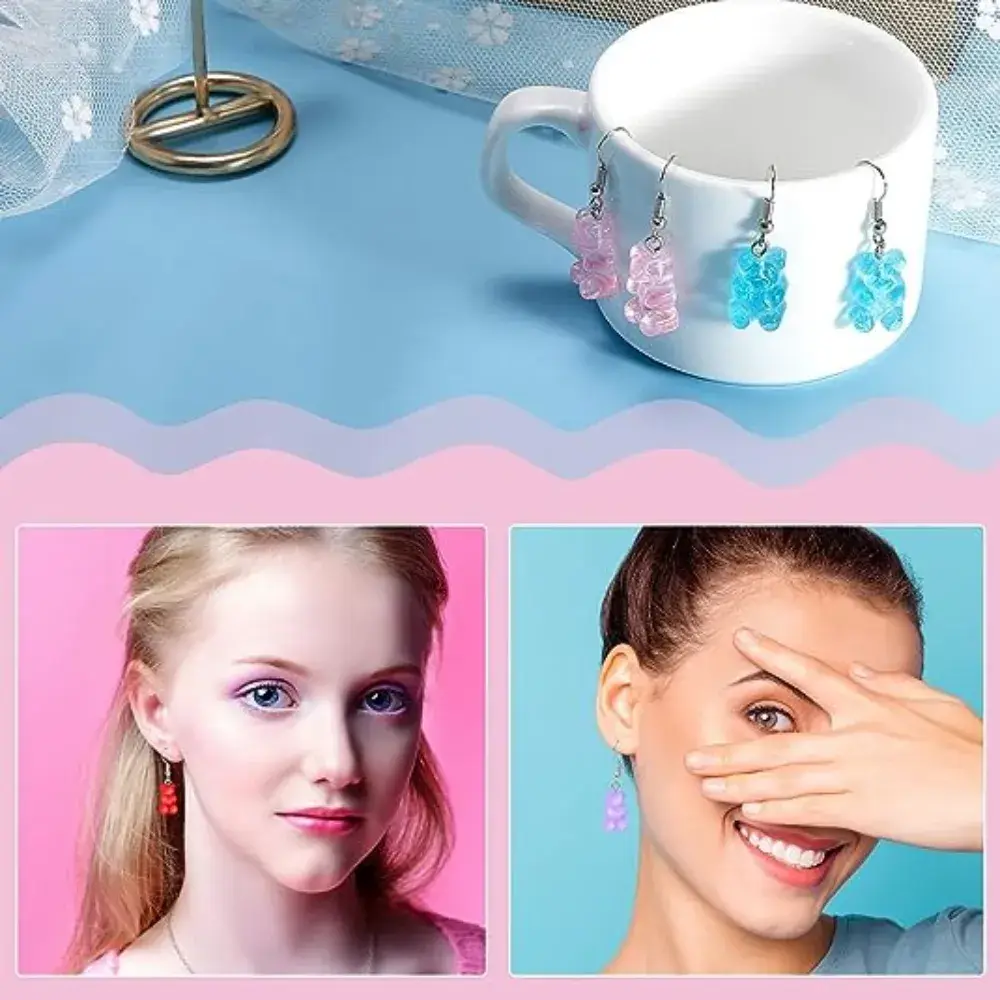 two young women wearing candy earrings