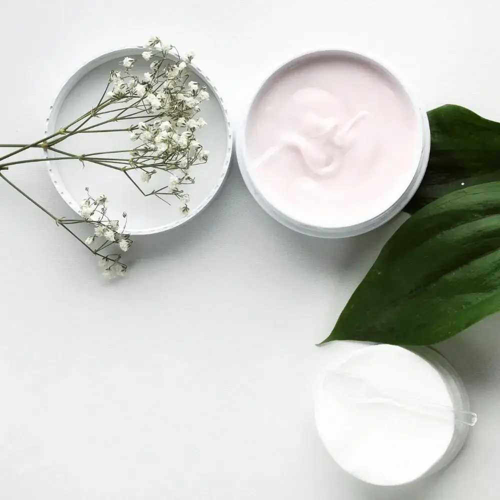 organic face moisturizer with flowers