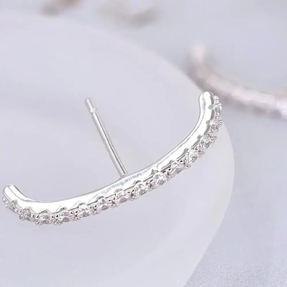 silver suspender earrings