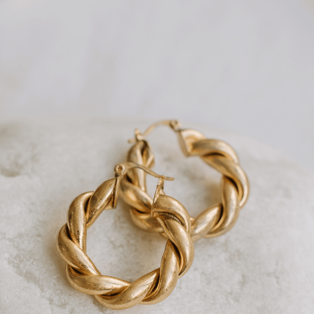 gold twist earrings