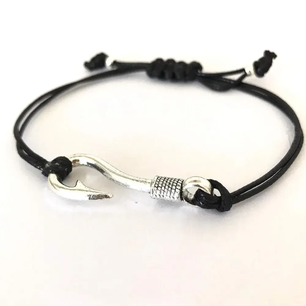black fish hook bracelet