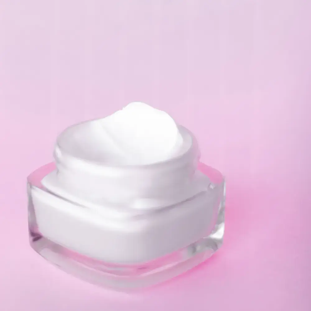 moisturizer against a light pink background