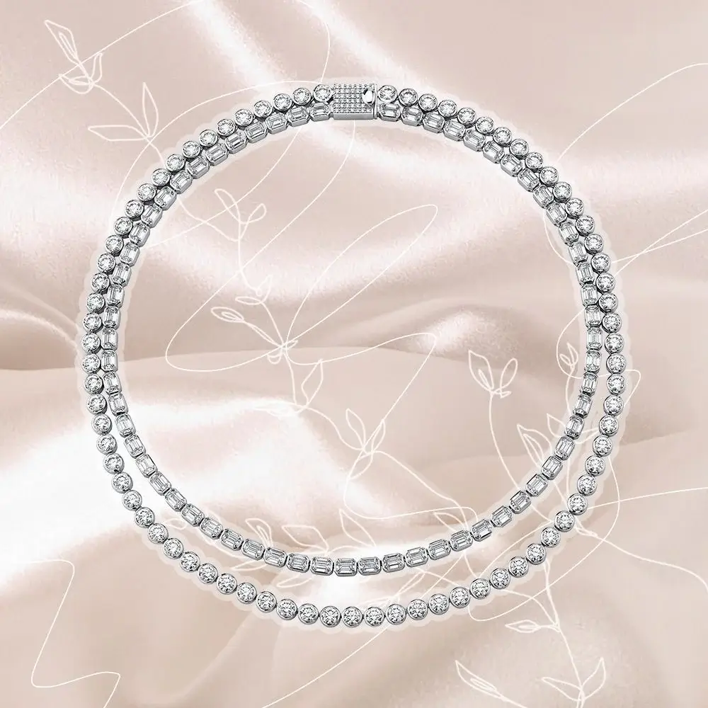 What is the standard length of a diamond tennis necklace?