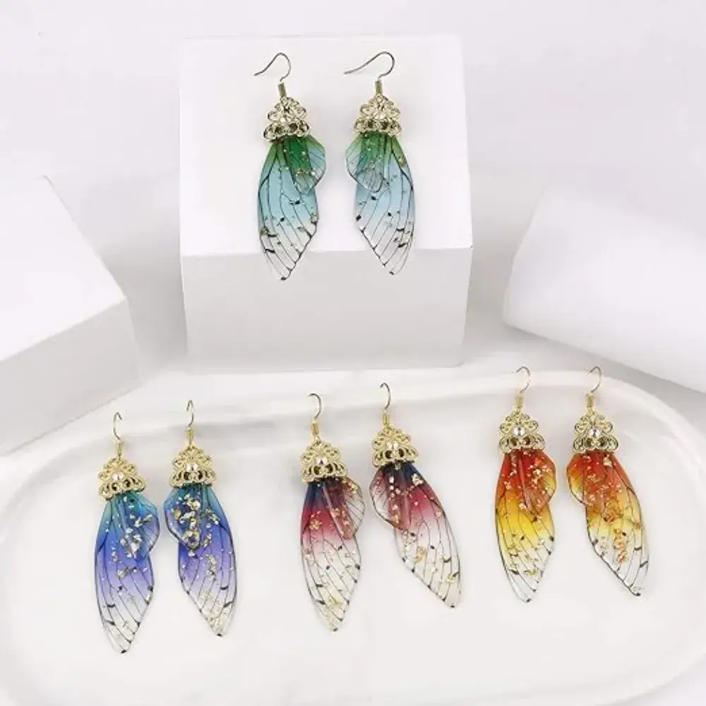 different colors of butterfly wings earrings