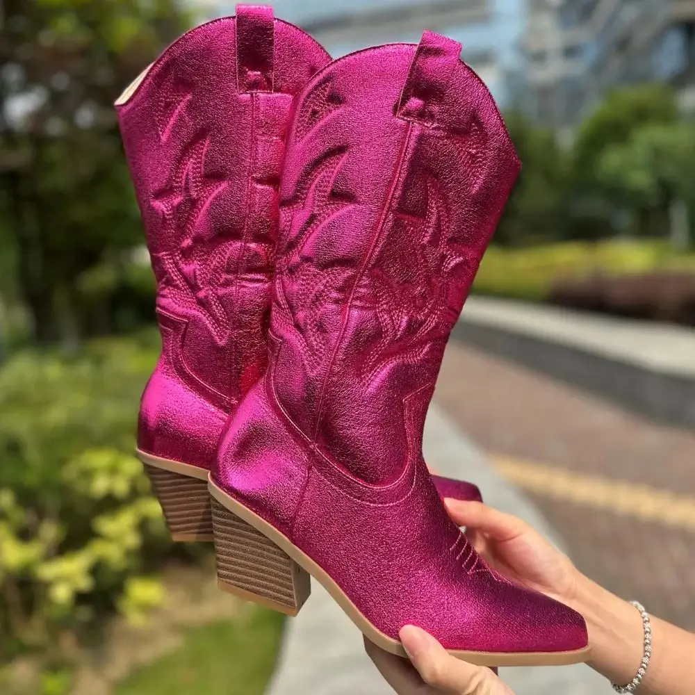 2023 best high quality pink cowboy boots for women