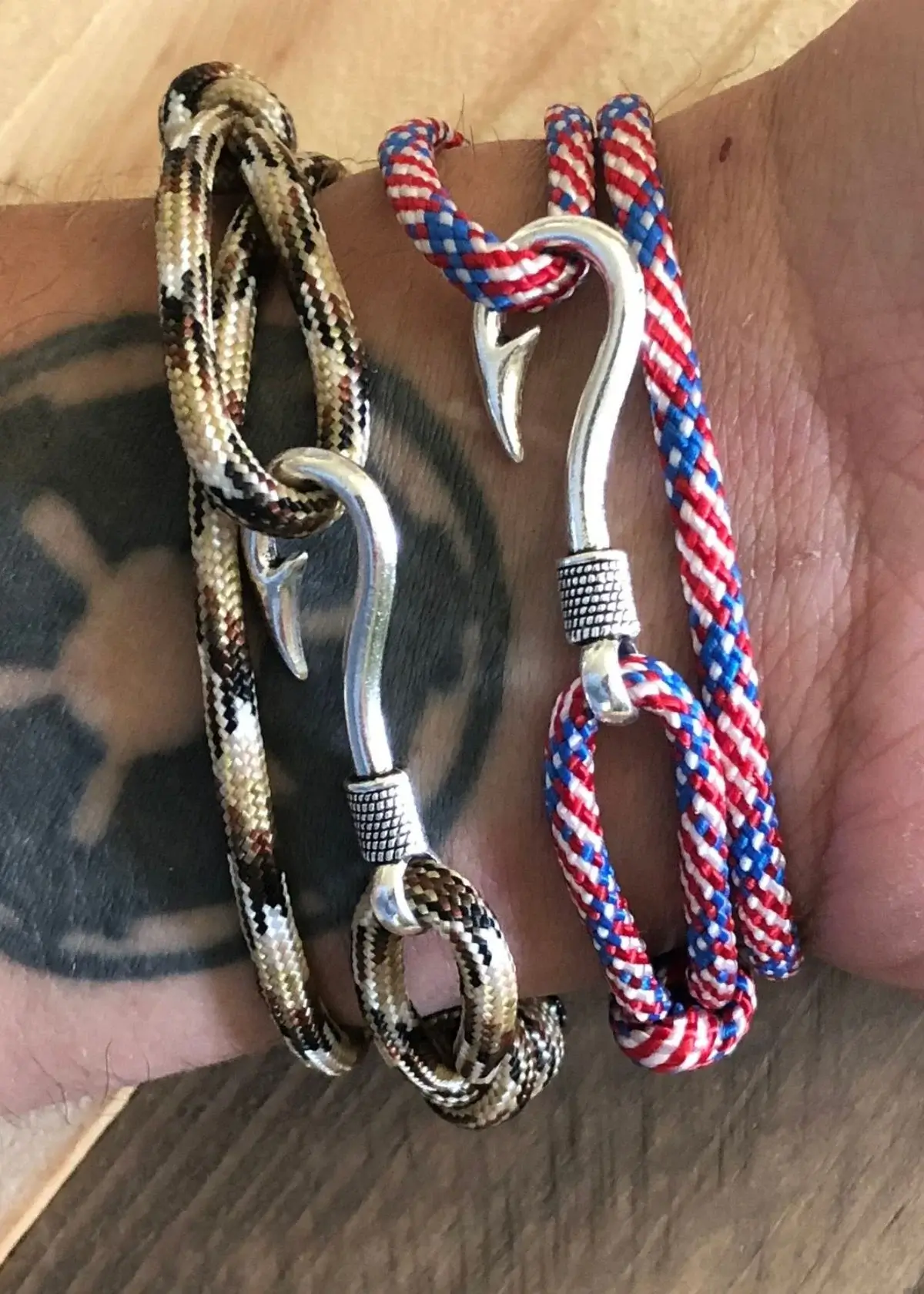 What materials are used to make Fish Hook Bracelets?