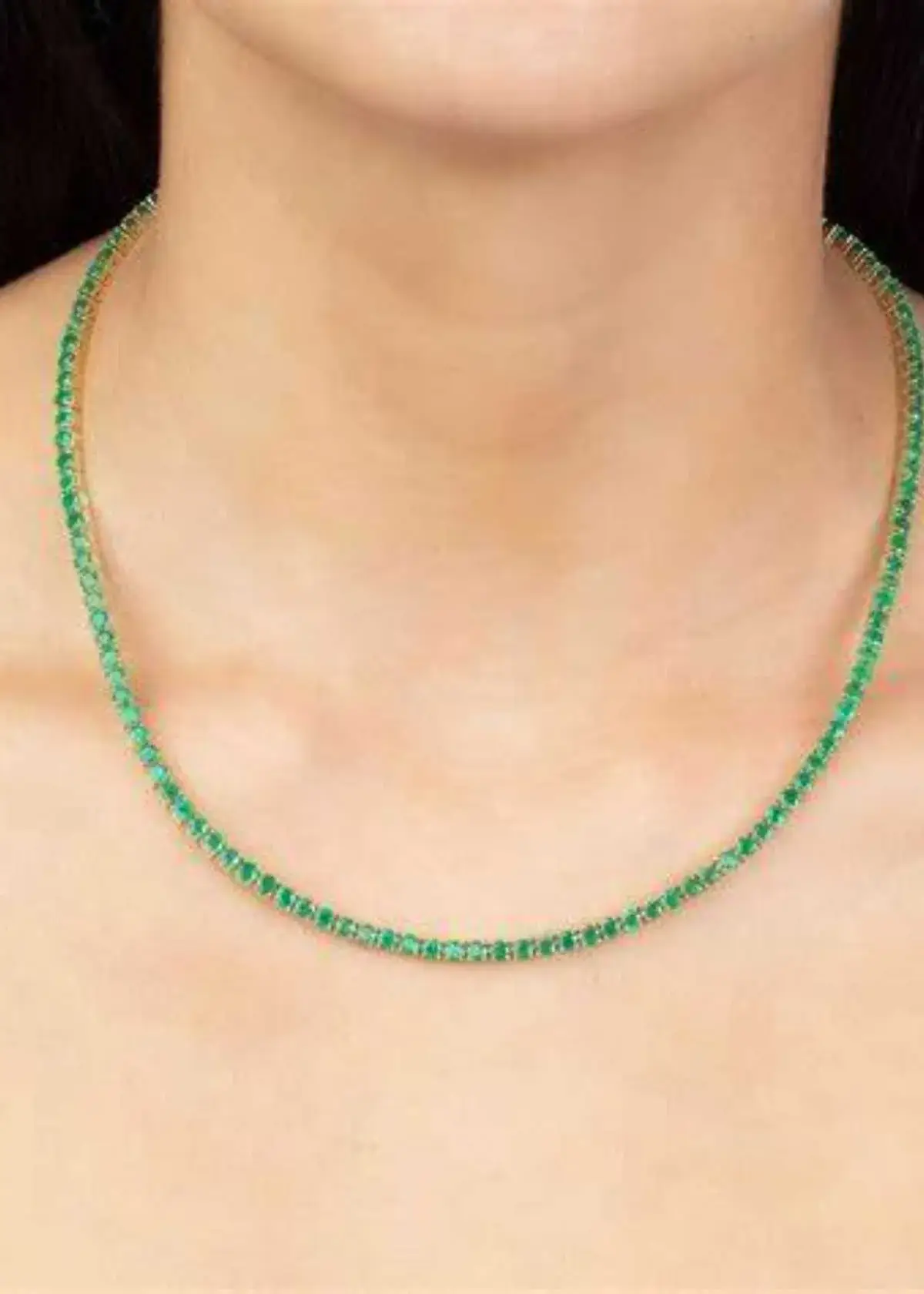  emerald tennis necklace