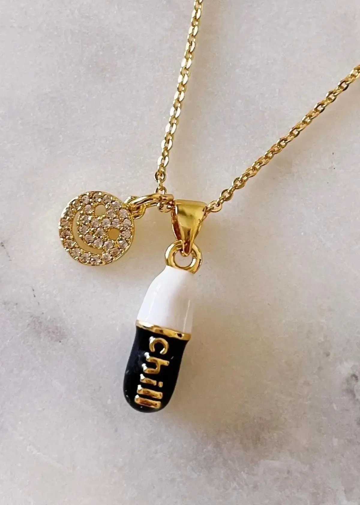 What does a chill pill necklace symbolize?
