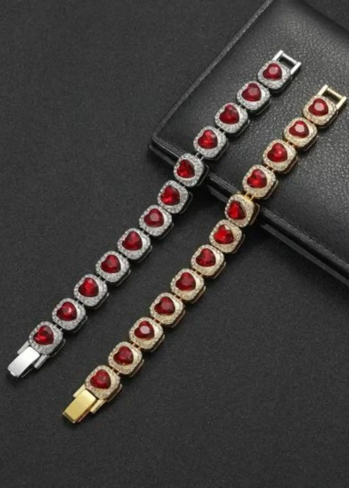 What metals pair well with ruby in a men's bracelet?