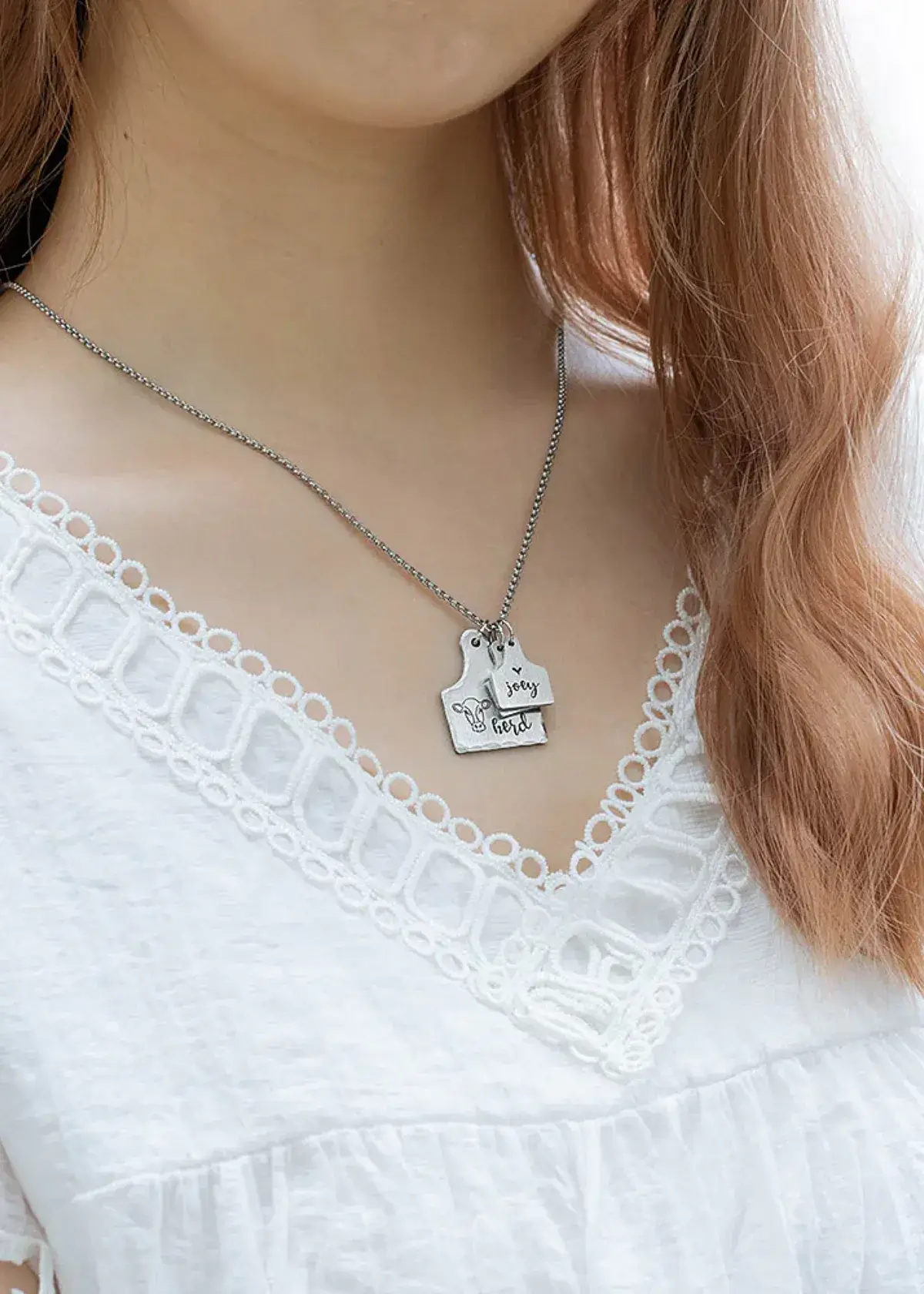 cow tag necklace