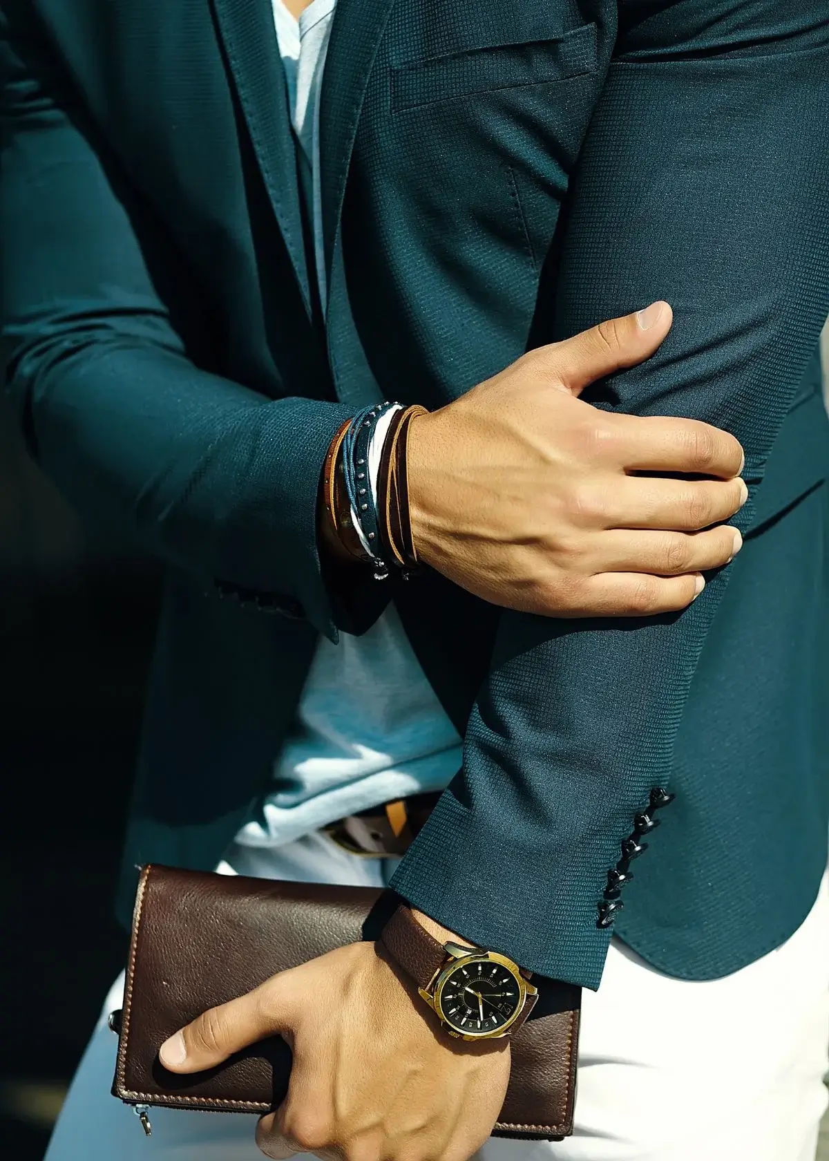 mens stacked bracelets